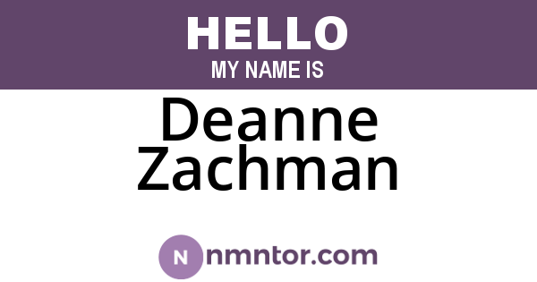 Deanne Zachman