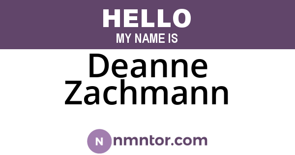 Deanne Zachmann