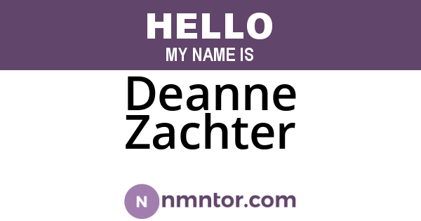 Deanne Zachter