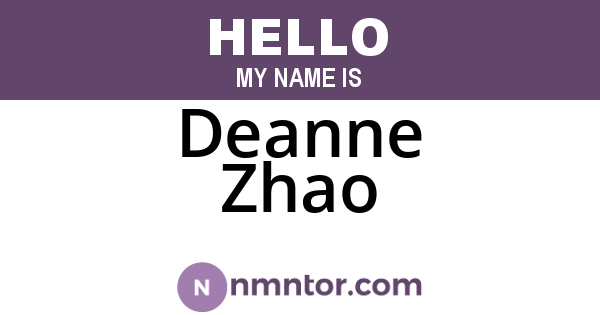 Deanne Zhao