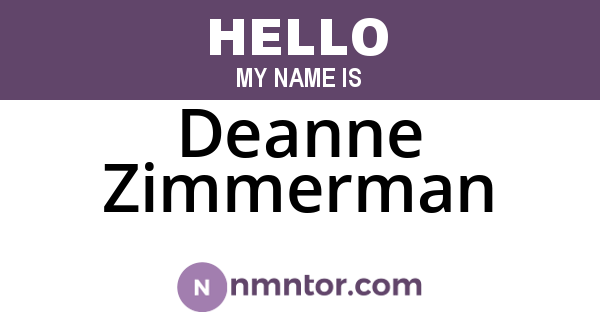Deanne Zimmerman