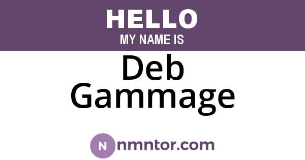 Deb Gammage