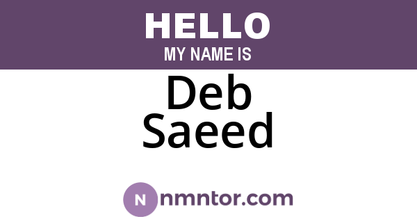 Deb Saeed