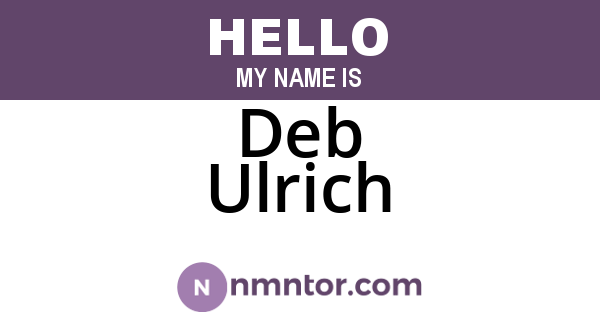 Deb Ulrich