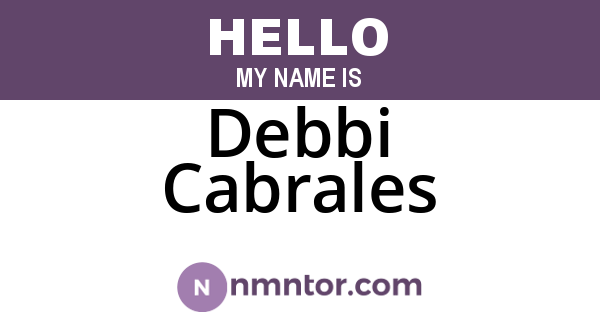 Debbi Cabrales