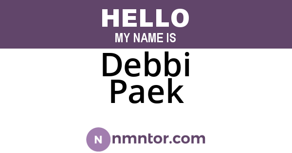 Debbi Paek