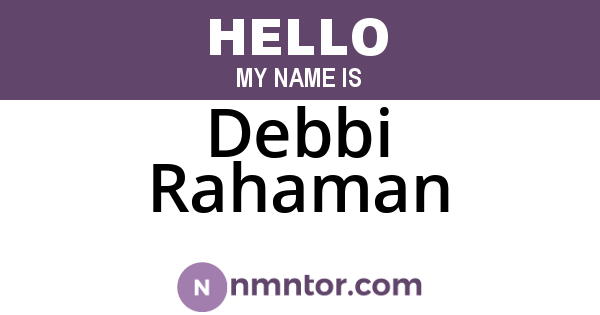 Debbi Rahaman
