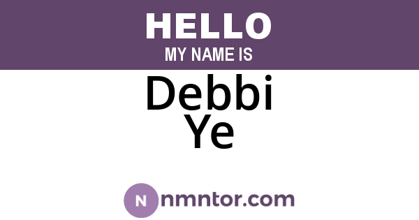 Debbi Ye