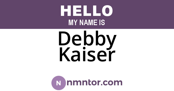 Debby Kaiser