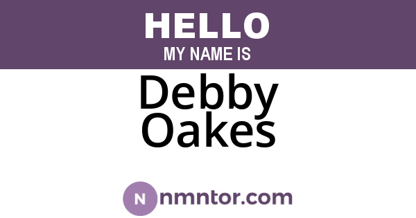 Debby Oakes