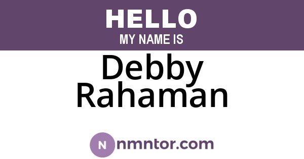 Debby Rahaman