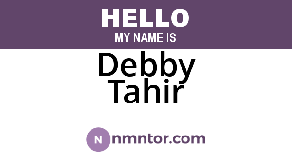 Debby Tahir
