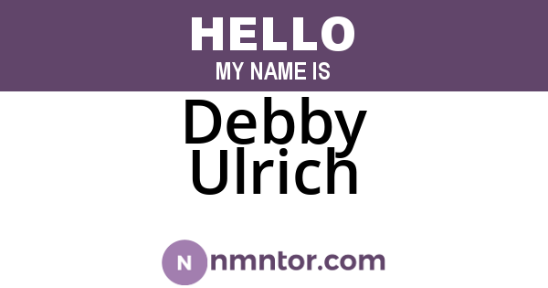Debby Ulrich