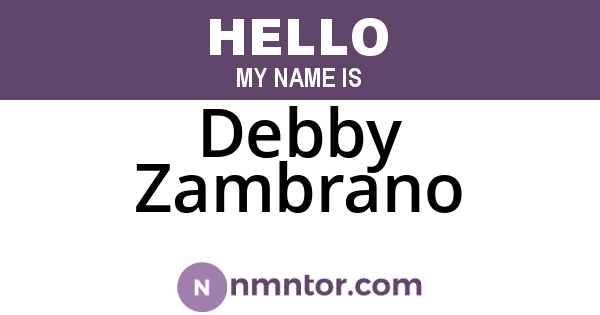 Debby Zambrano