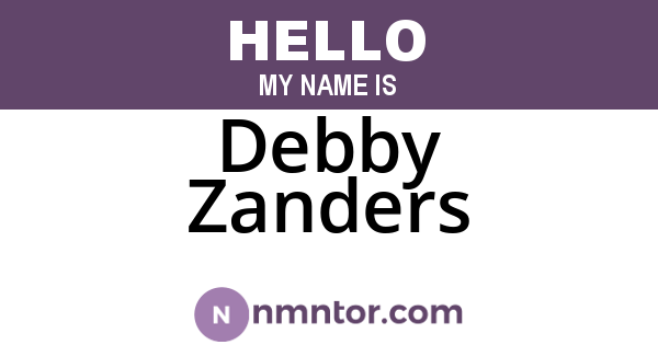 Debby Zanders