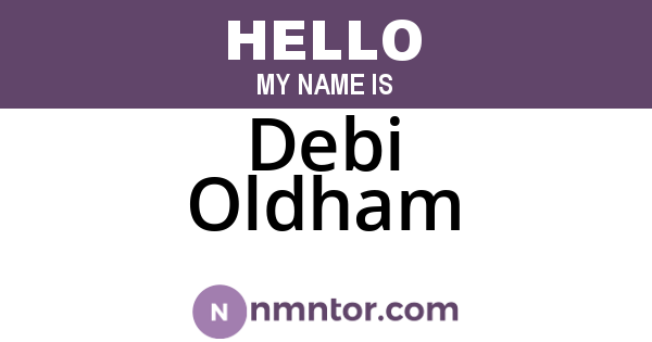 Debi Oldham