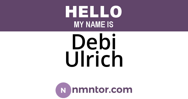 Debi Ulrich