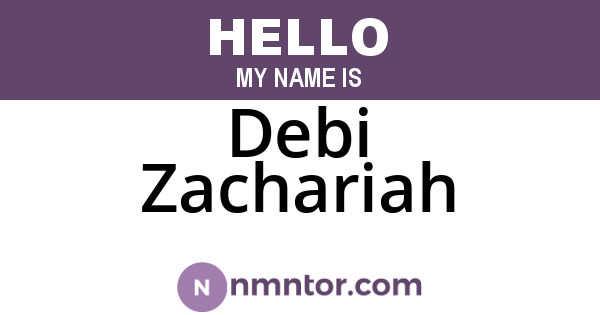 Debi Zachariah