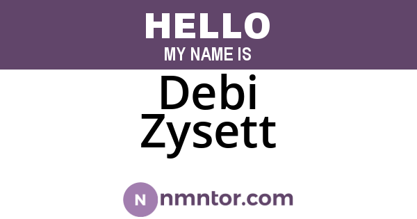 Debi Zysett