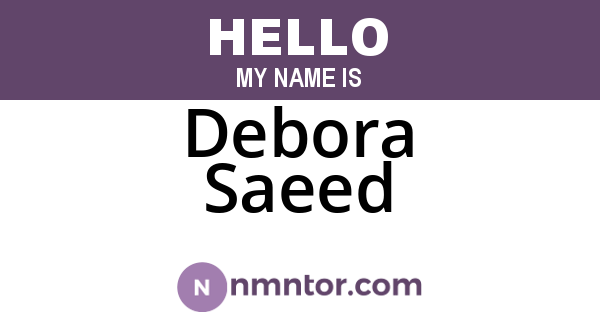 Debora Saeed