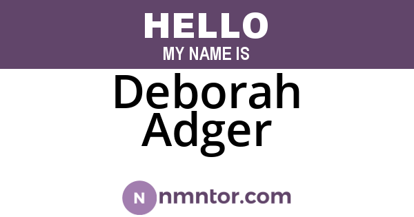 Deborah Adger