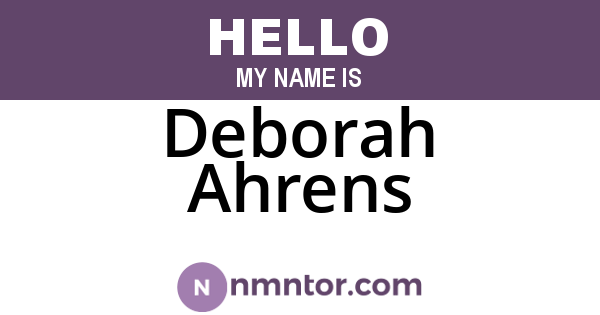 Deborah Ahrens