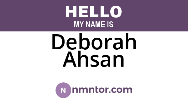 Deborah Ahsan