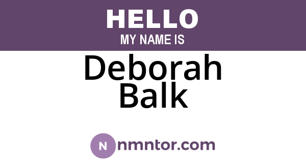 Deborah Balk
