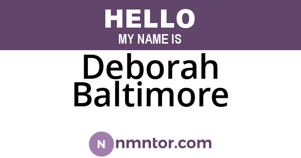 Deborah Baltimore