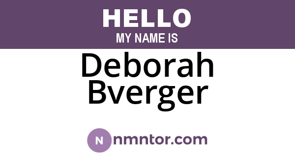 Deborah Bverger