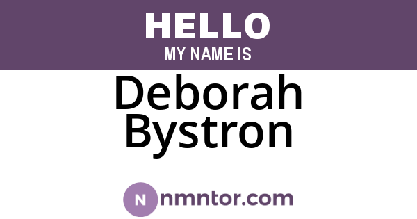 Deborah Bystron