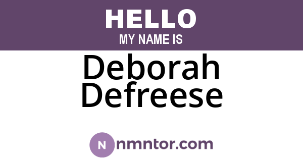 Deborah Defreese