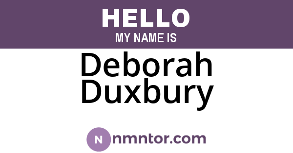Deborah Duxbury