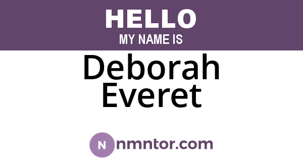 Deborah Everet