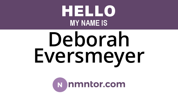 Deborah Eversmeyer