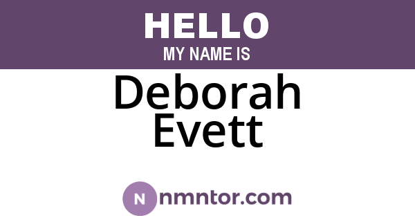 Deborah Evett