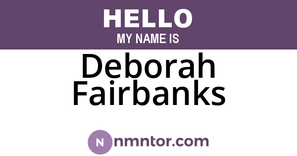 Deborah Fairbanks