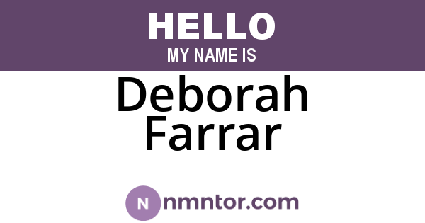 Deborah Farrar