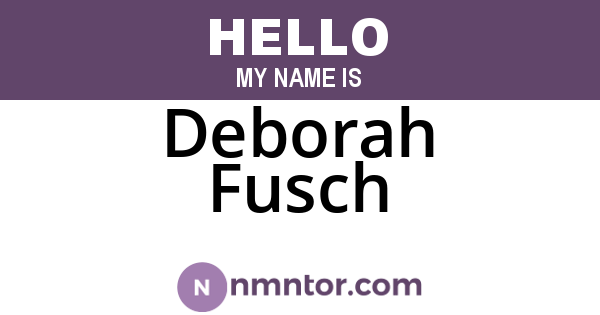 Deborah Fusch