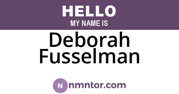Deborah Fusselman