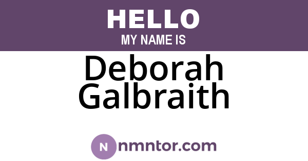 Deborah Galbraith