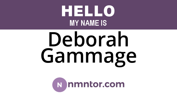 Deborah Gammage