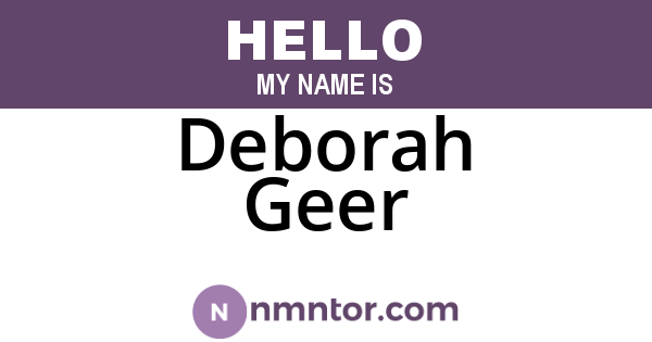 Deborah Geer