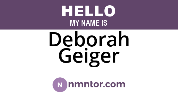 Deborah Geiger