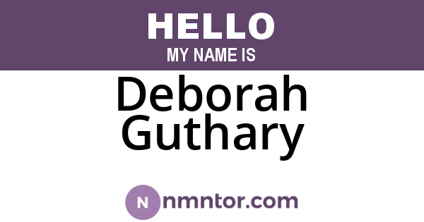 Deborah Guthary