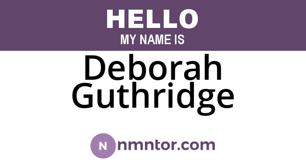 Deborah Guthridge