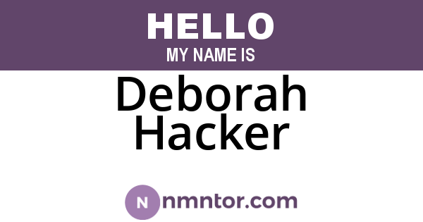 Deborah Hacker
