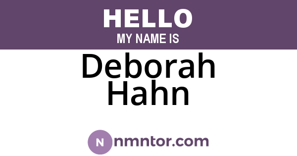 Deborah Hahn