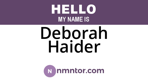 Deborah Haider