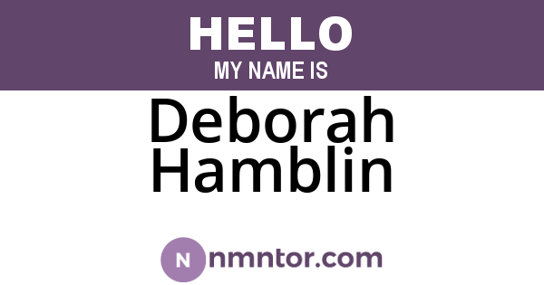 Deborah Hamblin